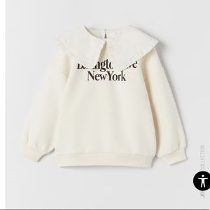 New! Zara Kids Bib Collar Sweatshirt